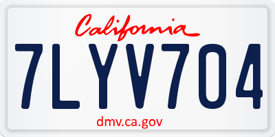 CA license plate 7LYV704