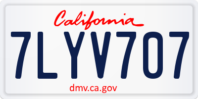 CA license plate 7LYV707