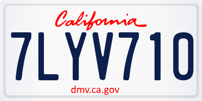 CA license plate 7LYV710