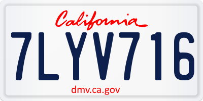 CA license plate 7LYV716