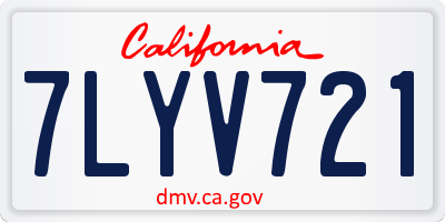 CA license plate 7LYV721