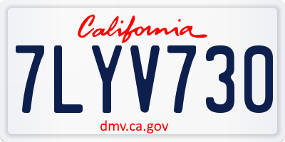 CA license plate 7LYV730