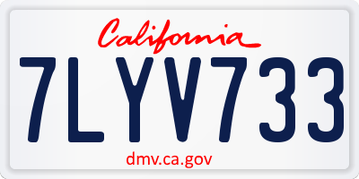CA license plate 7LYV733