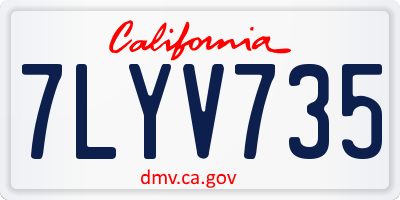 CA license plate 7LYV735