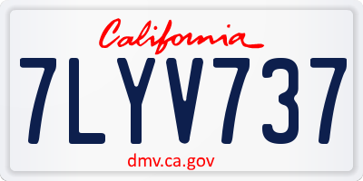 CA license plate 7LYV737
