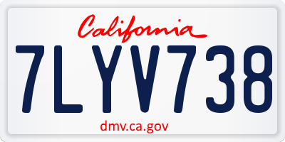 CA license plate 7LYV738