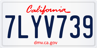 CA license plate 7LYV739