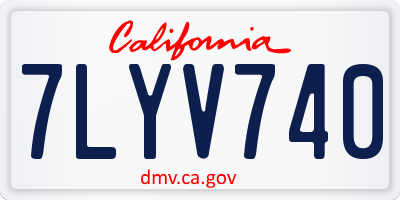 CA license plate 7LYV740