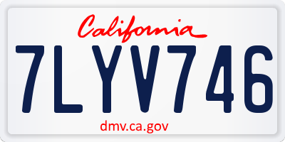 CA license plate 7LYV746