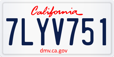 CA license plate 7LYV751