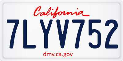 CA license plate 7LYV752