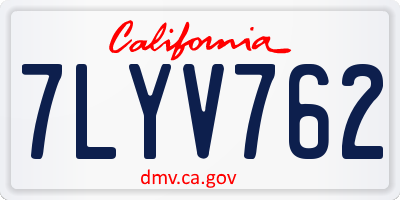 CA license plate 7LYV762