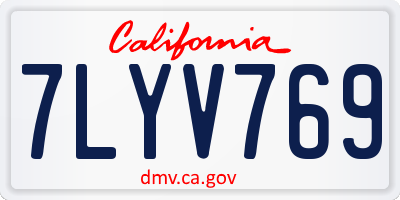 CA license plate 7LYV769