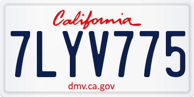 CA license plate 7LYV775