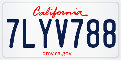 CA license plate 7LYV788