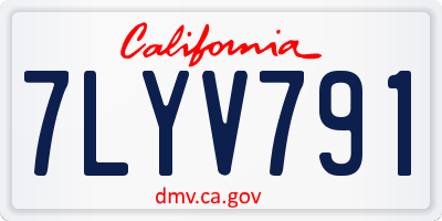 CA license plate 7LYV791