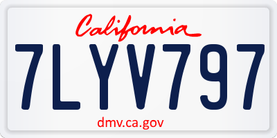 CA license plate 7LYV797