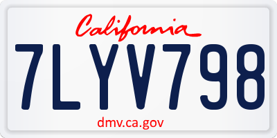 CA license plate 7LYV798