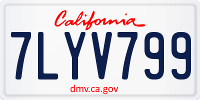 CA license plate 7LYV799