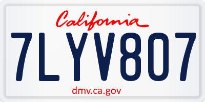 CA license plate 7LYV807