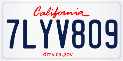CA license plate 7LYV809