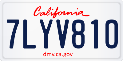 CA license plate 7LYV810