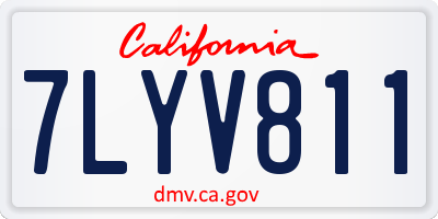 CA license plate 7LYV811