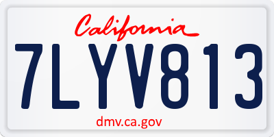 CA license plate 7LYV813