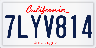 CA license plate 7LYV814