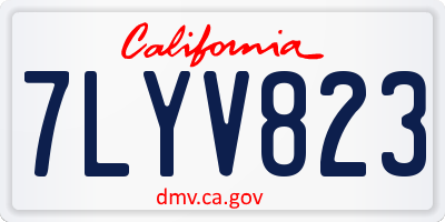 CA license plate 7LYV823