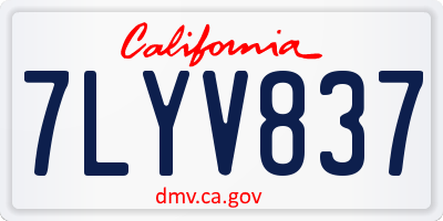 CA license plate 7LYV837