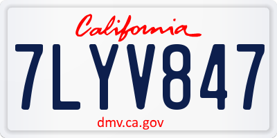 CA license plate 7LYV847