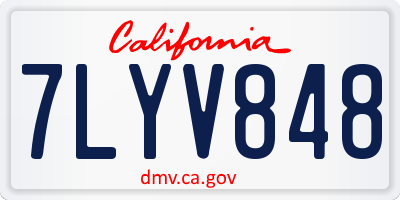 CA license plate 7LYV848