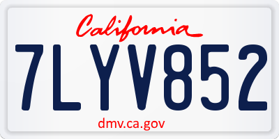 CA license plate 7LYV852