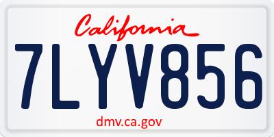 CA license plate 7LYV856