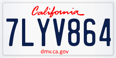 CA license plate 7LYV864
