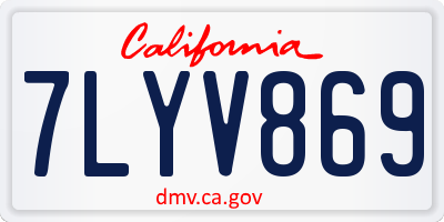 CA license plate 7LYV869