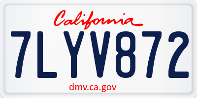 CA license plate 7LYV872