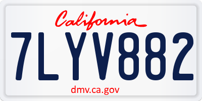 CA license plate 7LYV882