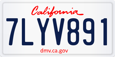 CA license plate 7LYV891
