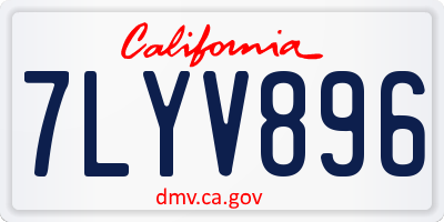 CA license plate 7LYV896