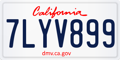 CA license plate 7LYV899