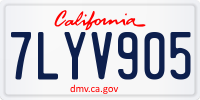 CA license plate 7LYV905