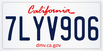 CA license plate 7LYV906