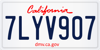 CA license plate 7LYV907