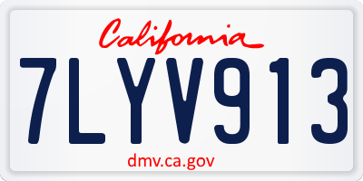 CA license plate 7LYV913