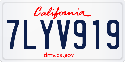 CA license plate 7LYV919