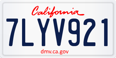 CA license plate 7LYV921