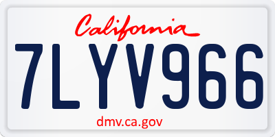 CA license plate 7LYV966