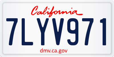 CA license plate 7LYV971